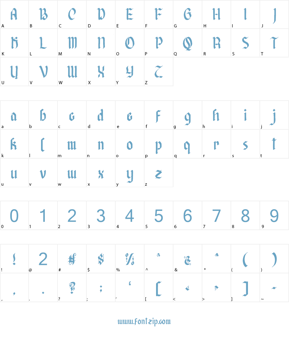 Afterkilly Font Character